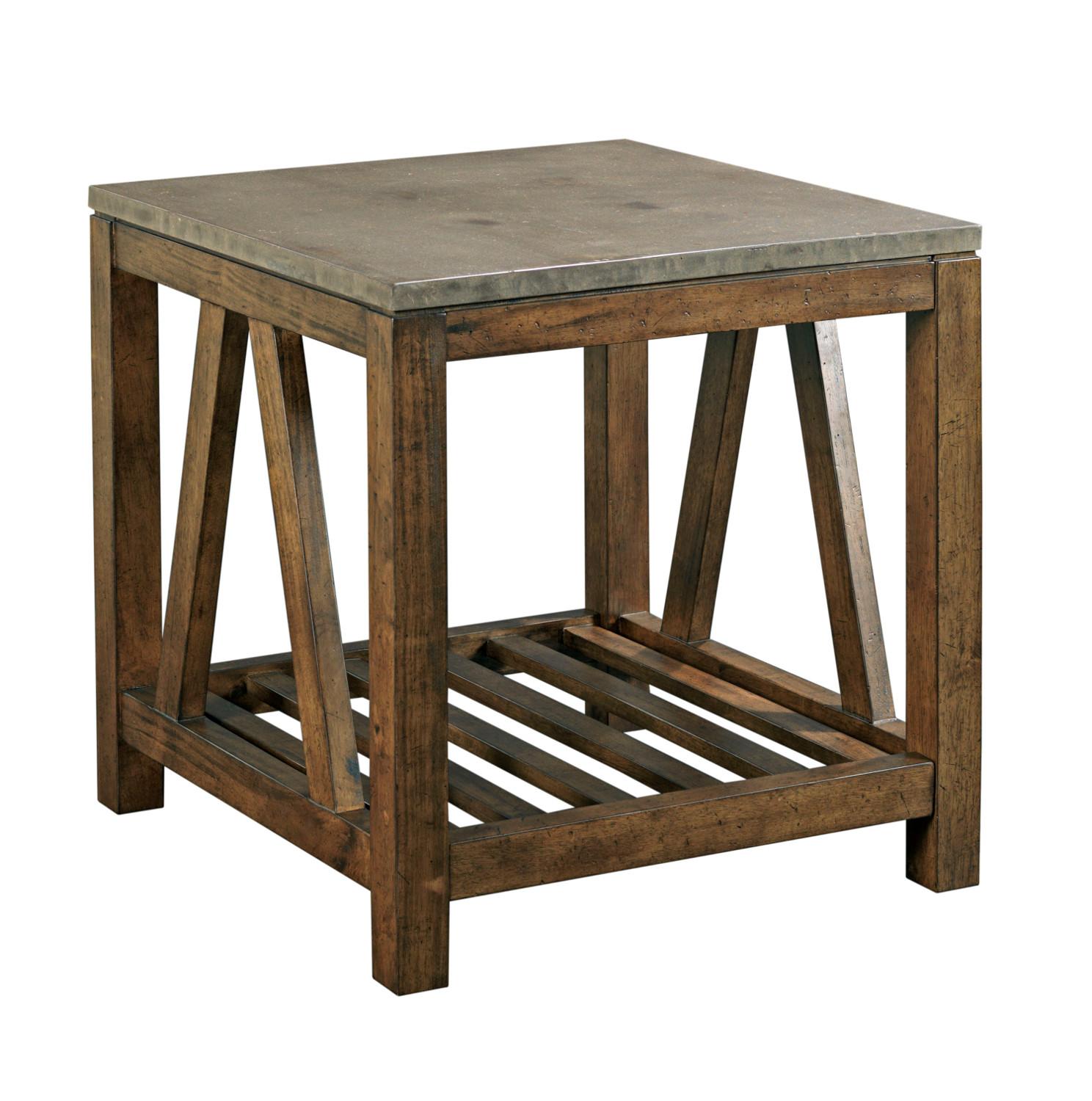 Kincaid Furniture Mason Industrial Rustic End Table with Finished